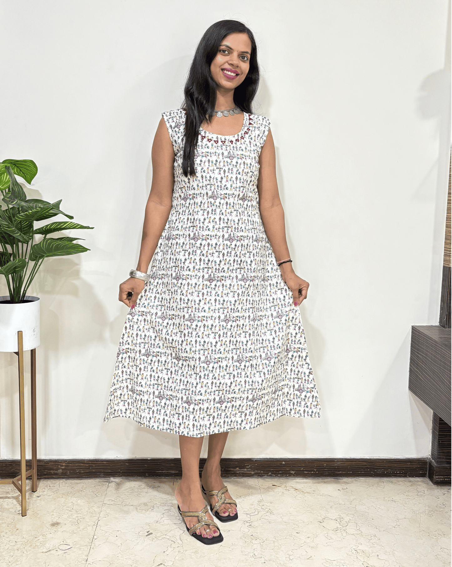 Tamannah Ajrakh Cotton Sleeveless Kurti