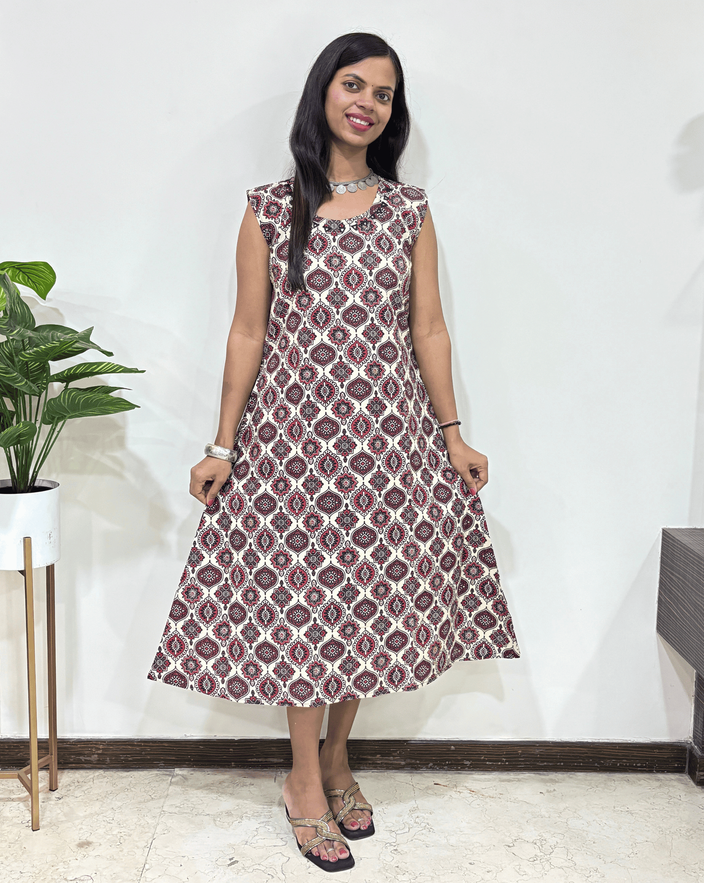 Tamannah Ajrakh Cotton Sleeveless Kurti