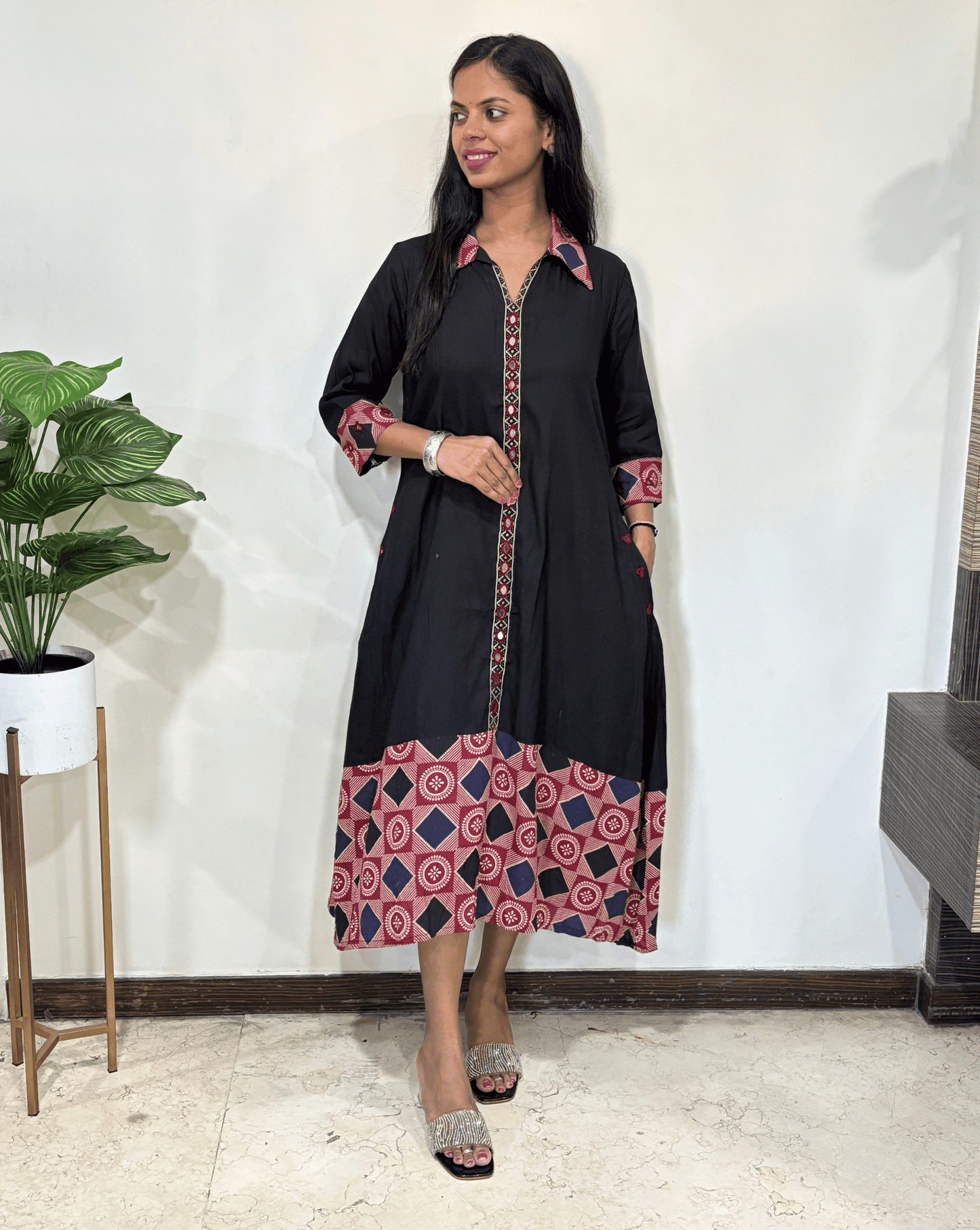 Tanaya Ajrakh A-line Kurti