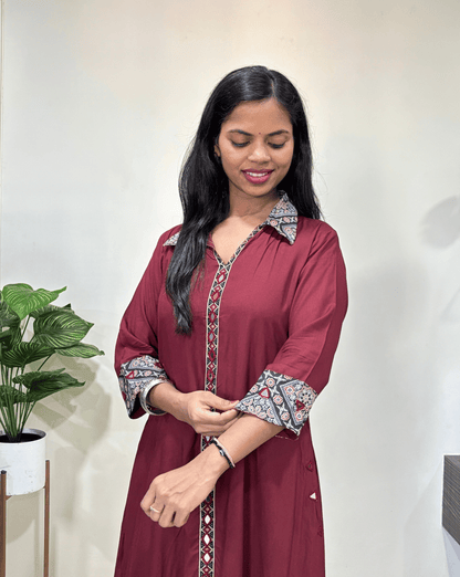 Tanaya Ajrakh A-line Kurti