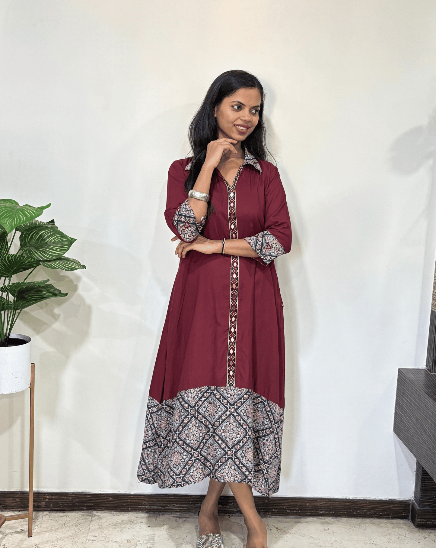 Tanaya Ajrakh A-line Kurti