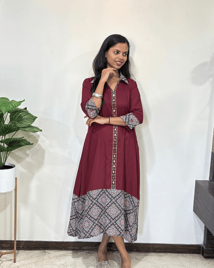 Tanaya Ajrakh A-line Kurti