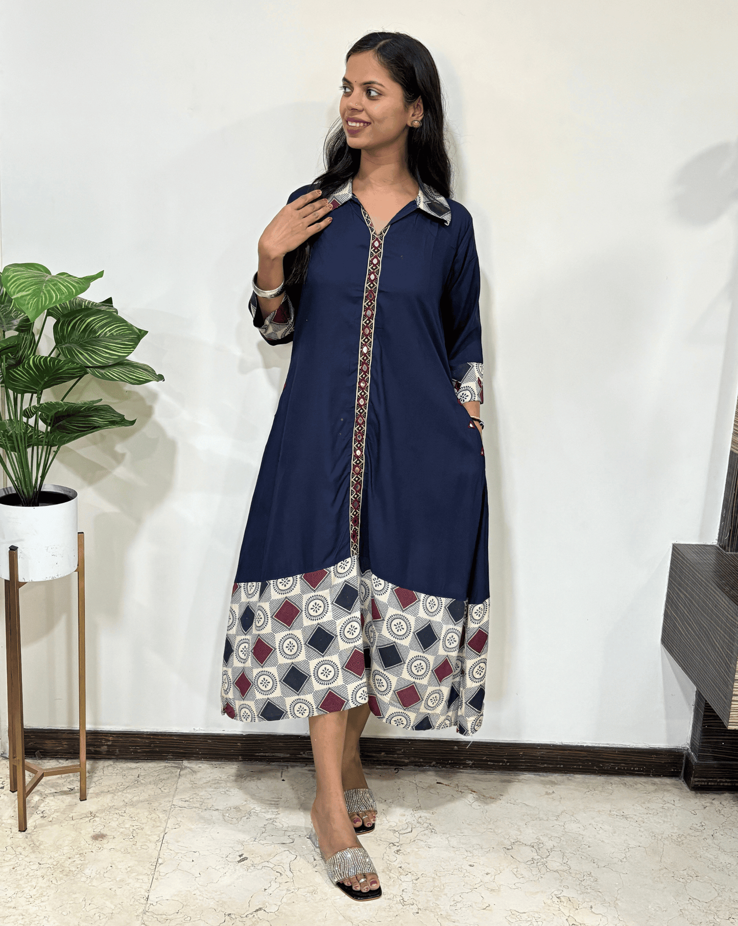 Tanaya Ajrakh A-line Kurti