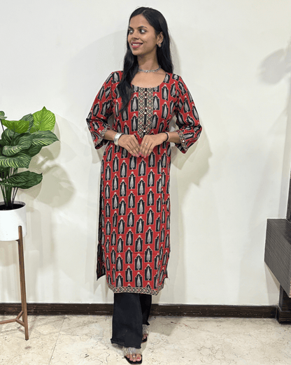 Urvi Ajrakh Long Kurti