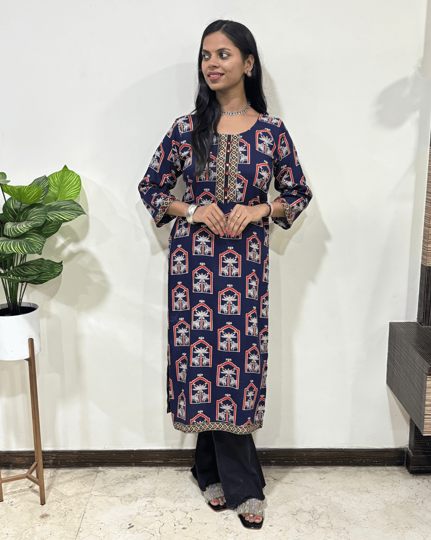 Urvi Ajrakh Long Kurti