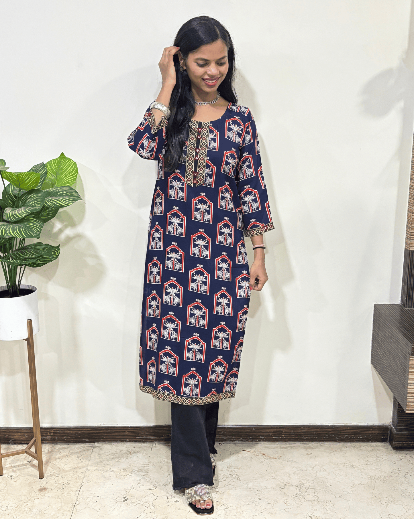 Urvi Ajrakh Long Kurti
