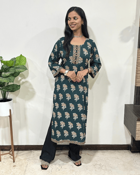 Urvi Ajrakh Long Kurti