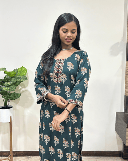 Urvi Ajrakh Long Kurti