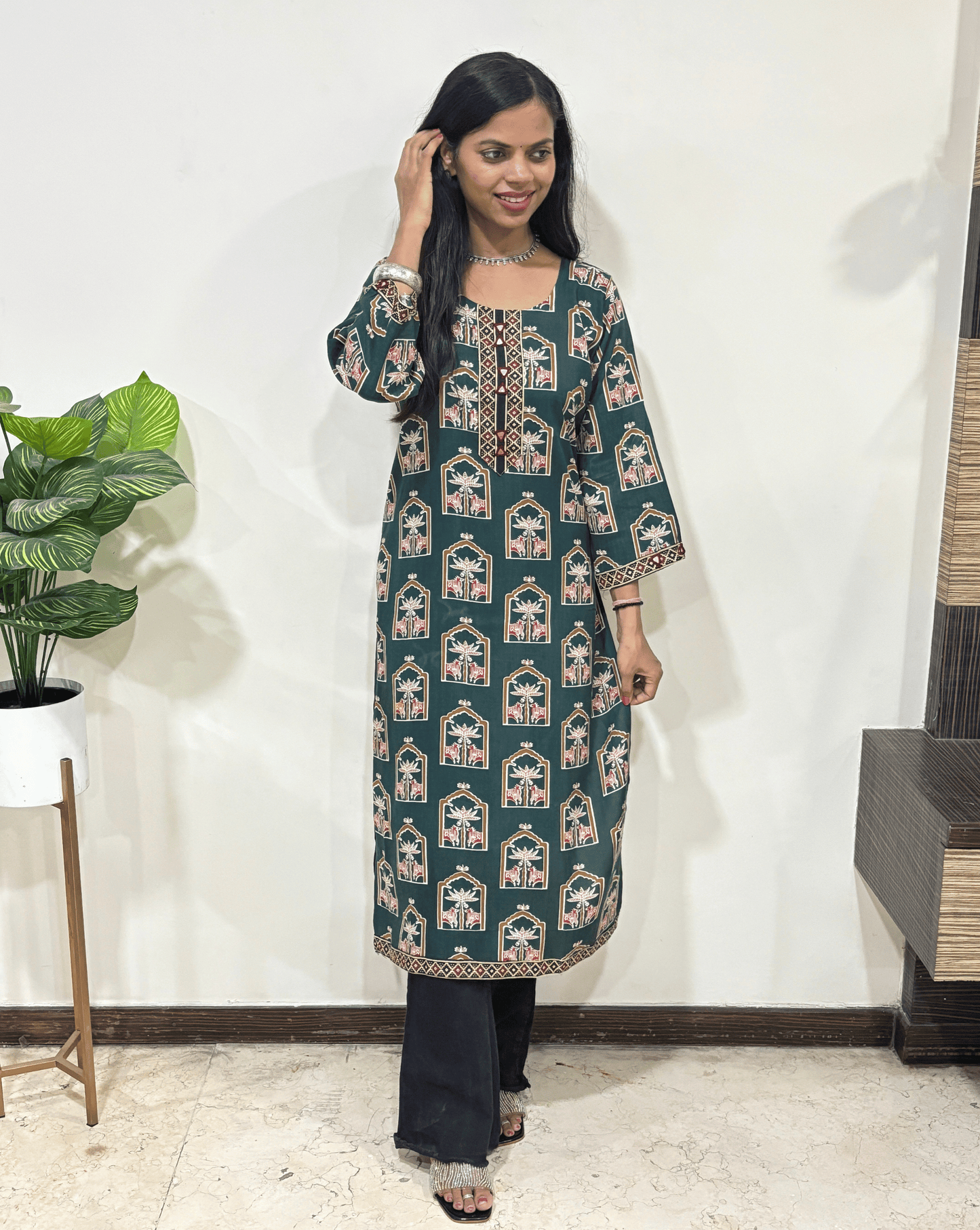 Urvi Ajrakh Long Kurti