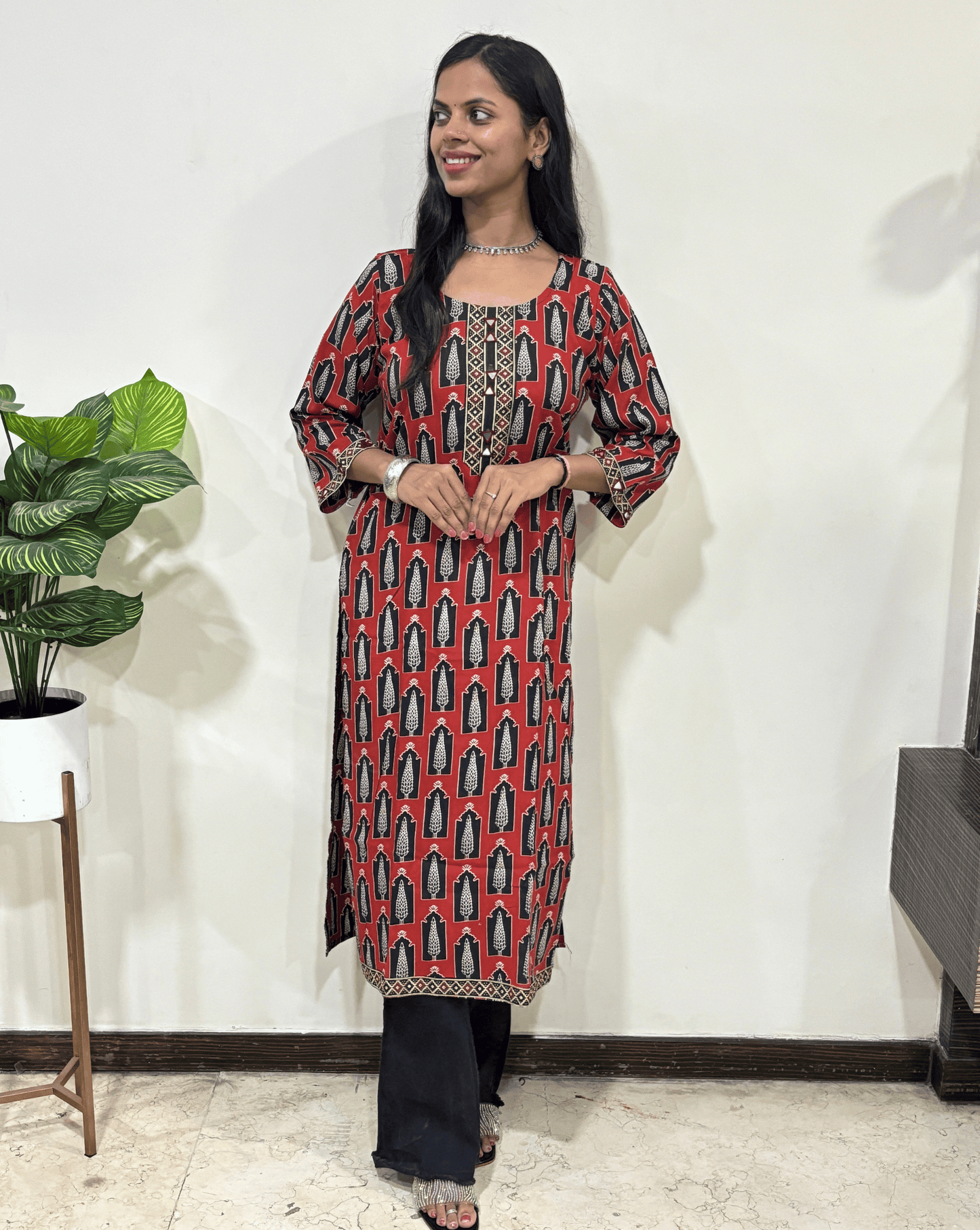 Urvi Ajrakh Long Kurti