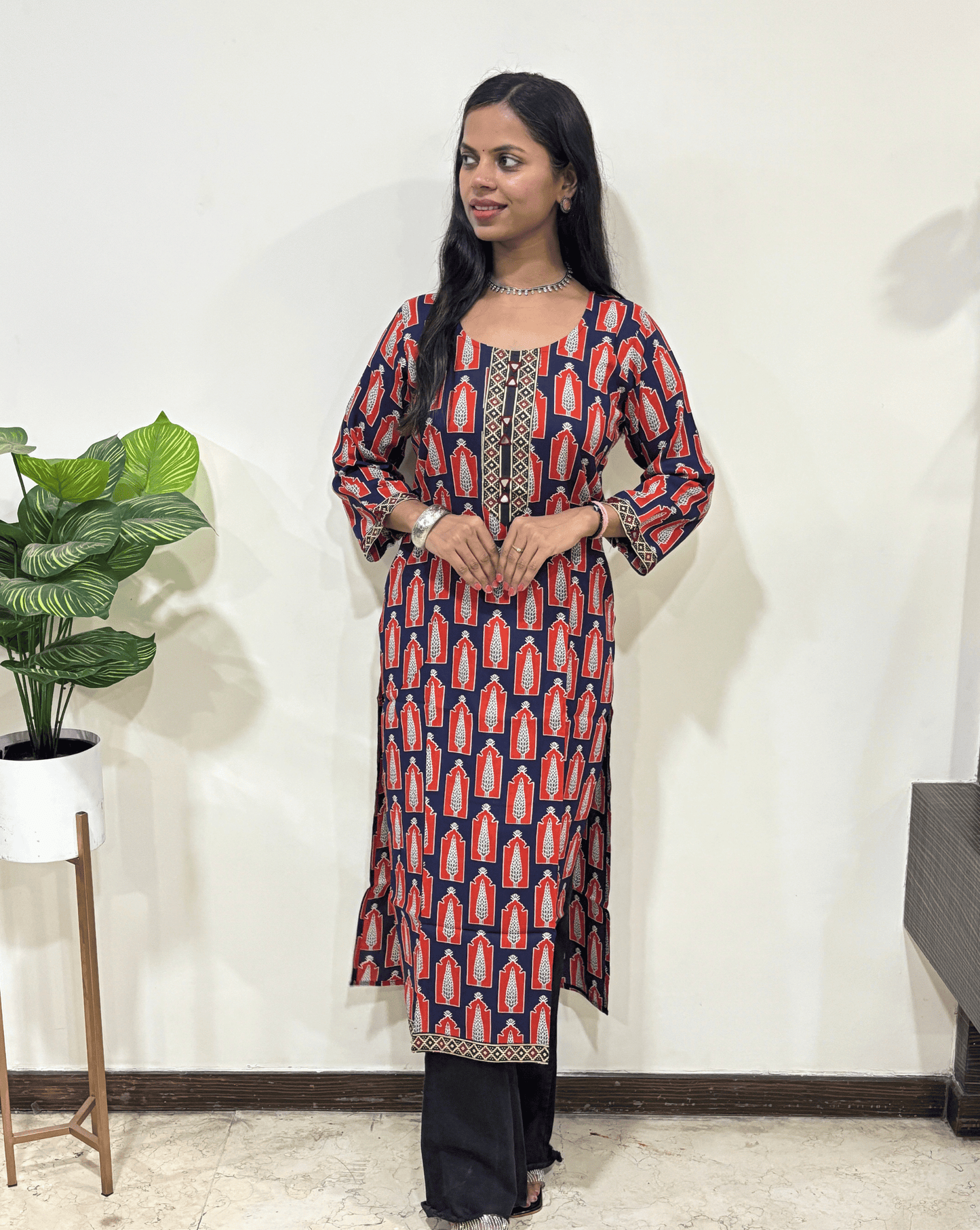 Urvi Ajrakh Long Kurti