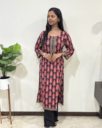 Urvi Ajrakh Long Kurti