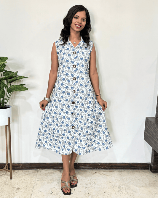 Kiara Floral Sleeveless Long Kurti
