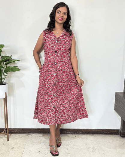 Kiara Floral Sleeveless Long Kurti