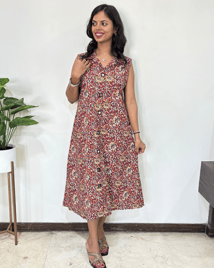 Kiara Kalamkari Sleevless Long Kurti