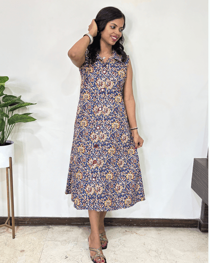 Kiara Kalamkari Sleevless Long Kurti