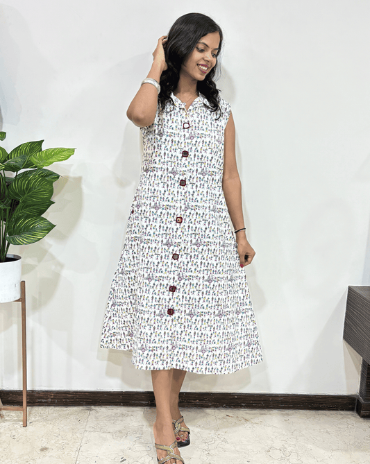 Kiara Warli Sleevless Long Kurti