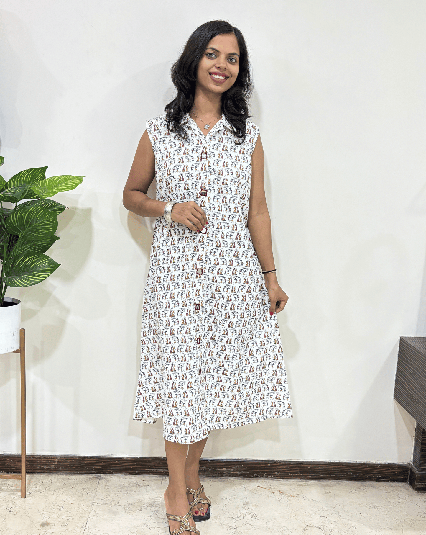 Kiara Warli Sleevless Long Kurti