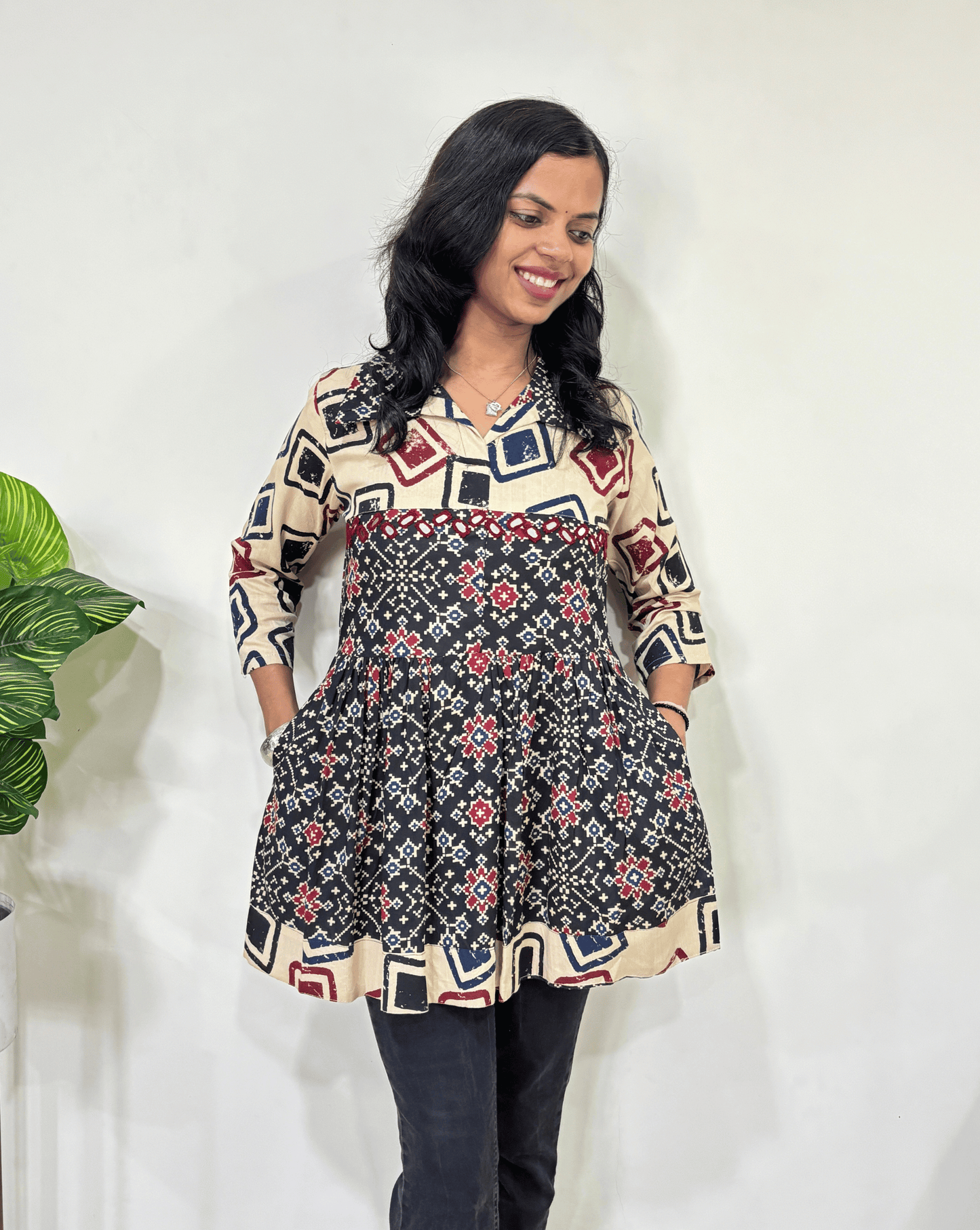 Mahira Patola Ajrakh Short Kurti
