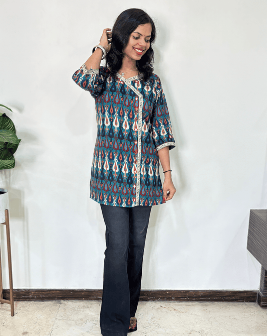 Saanvi Ajrakh Short Kurti