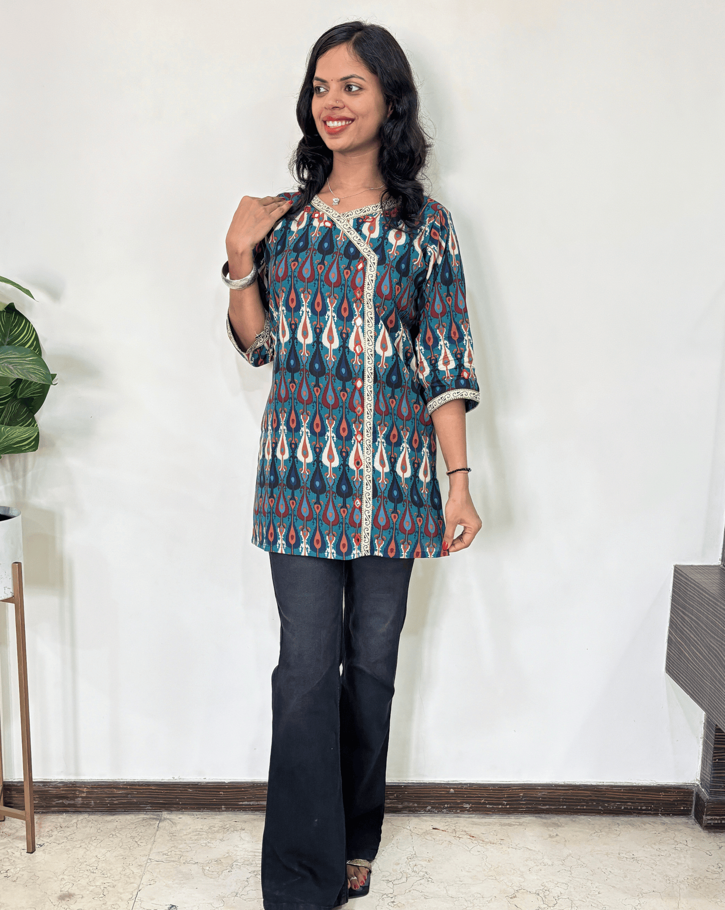 Saanvi Ajrakh Short Kurti