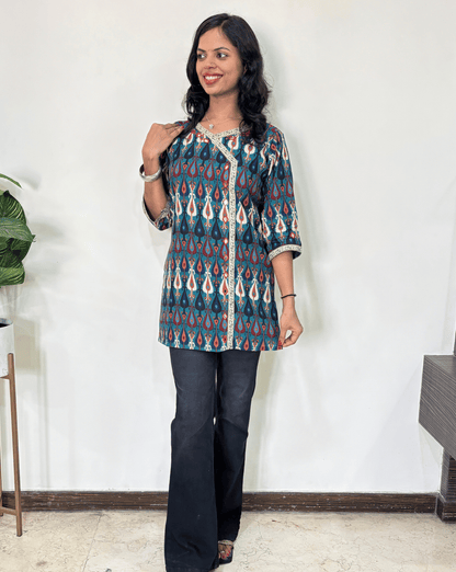 Saanvi Ajrakh Short Kurti
