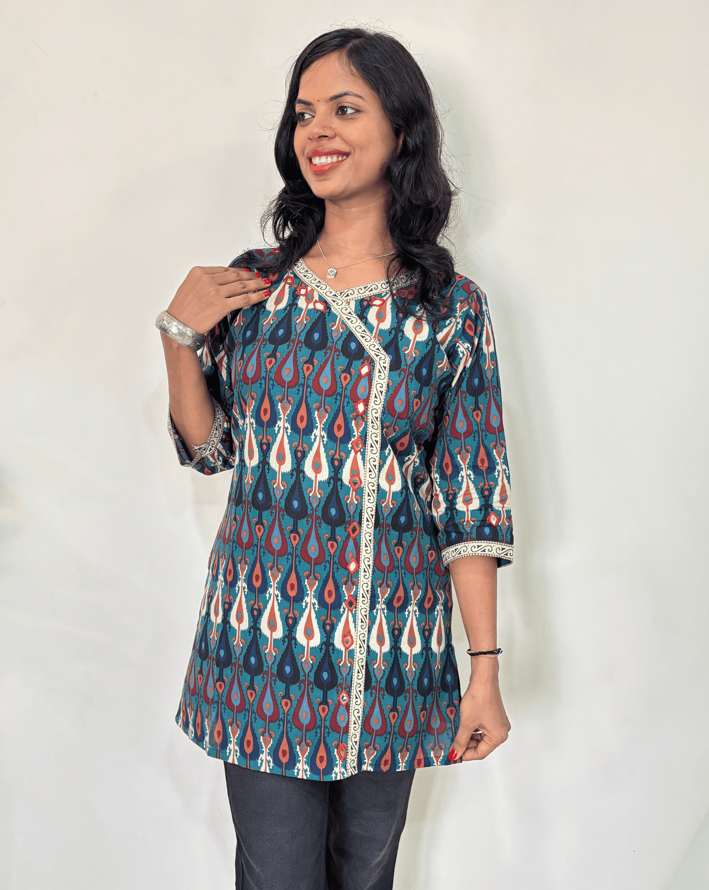Saanvi Ajrakh Short Kurti