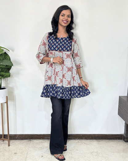 Heena Ajrakh Cotton Short Kurti