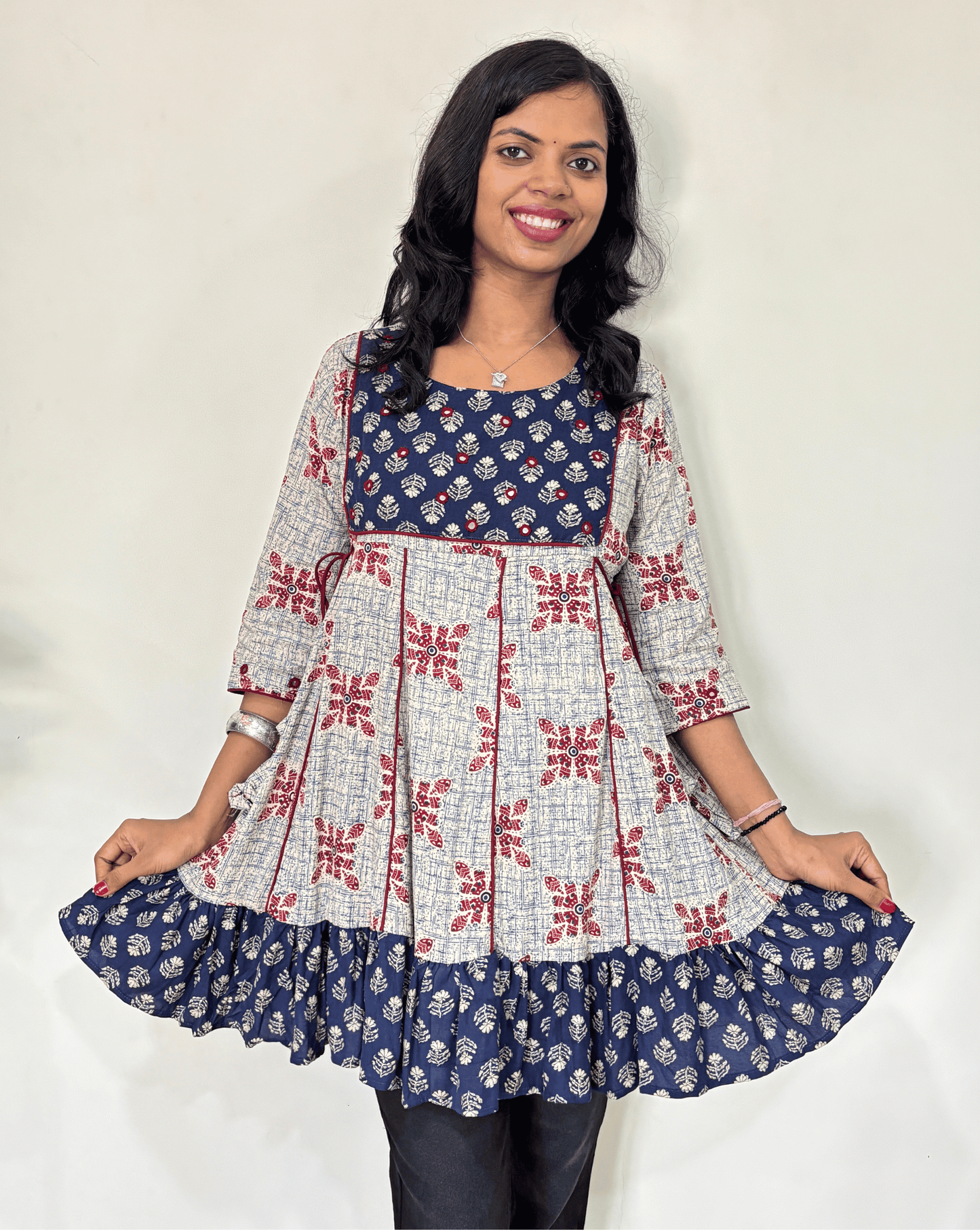 Heena Ajrakh Cotton Short Kurti