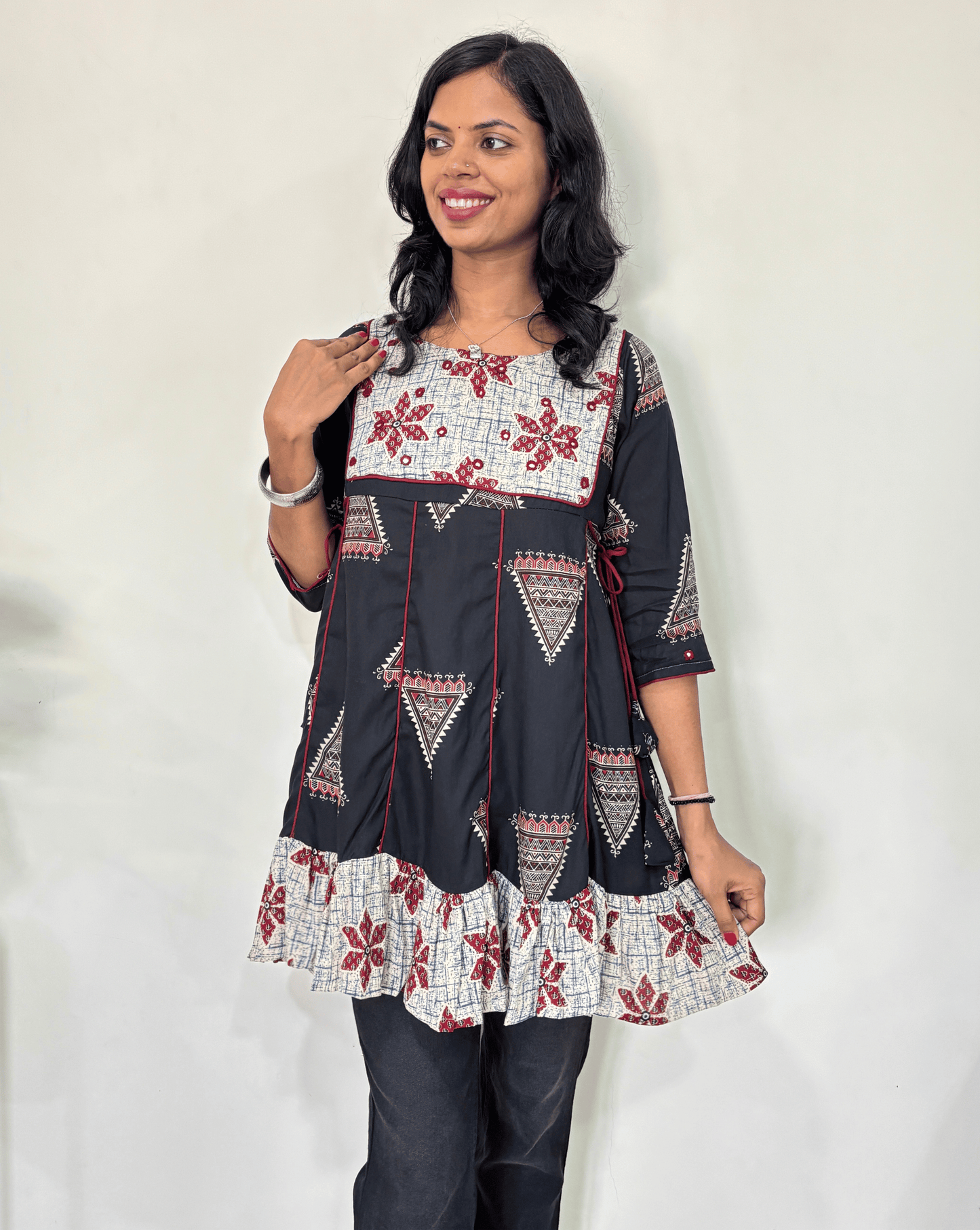 Heena Ajrakh Cotton Short Kurti