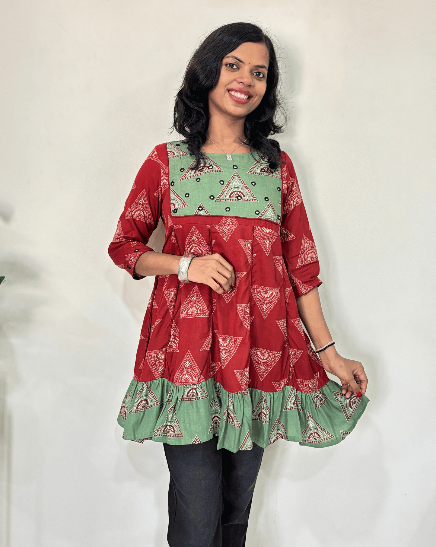 Heena Ajrakh Cotton Short Kurti