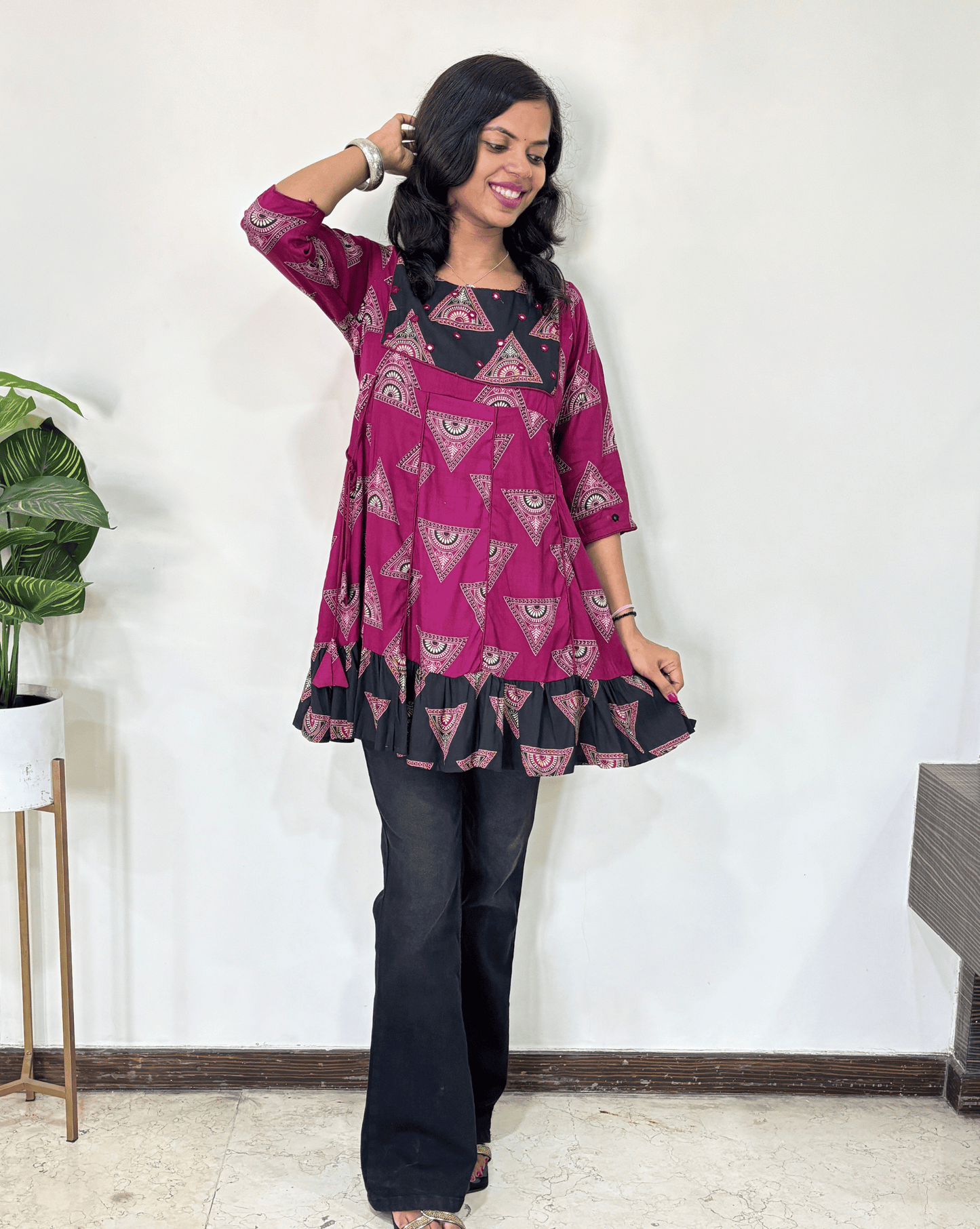 Heena Ajrakh Cotton Short Kurti