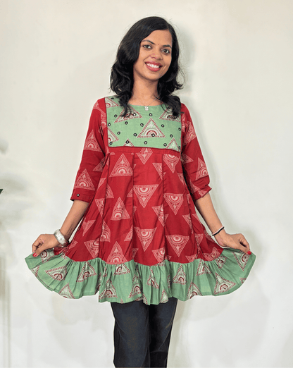 Heena Ajrakh Cotton Short Kurti