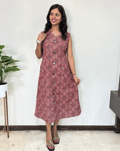 Kiara Ajrakh Sleeveless  One Piece