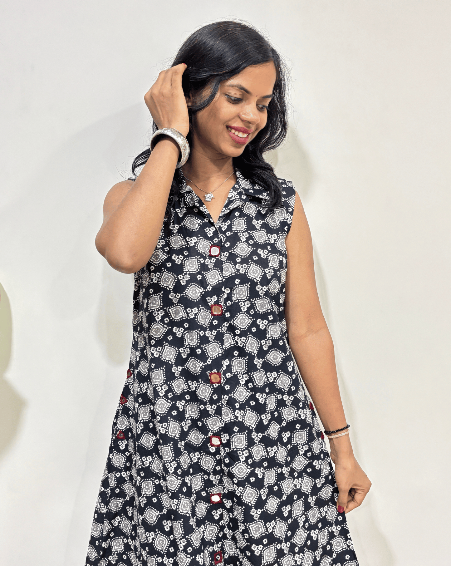 Kiara Ajrakh Sleeveless  One Piece