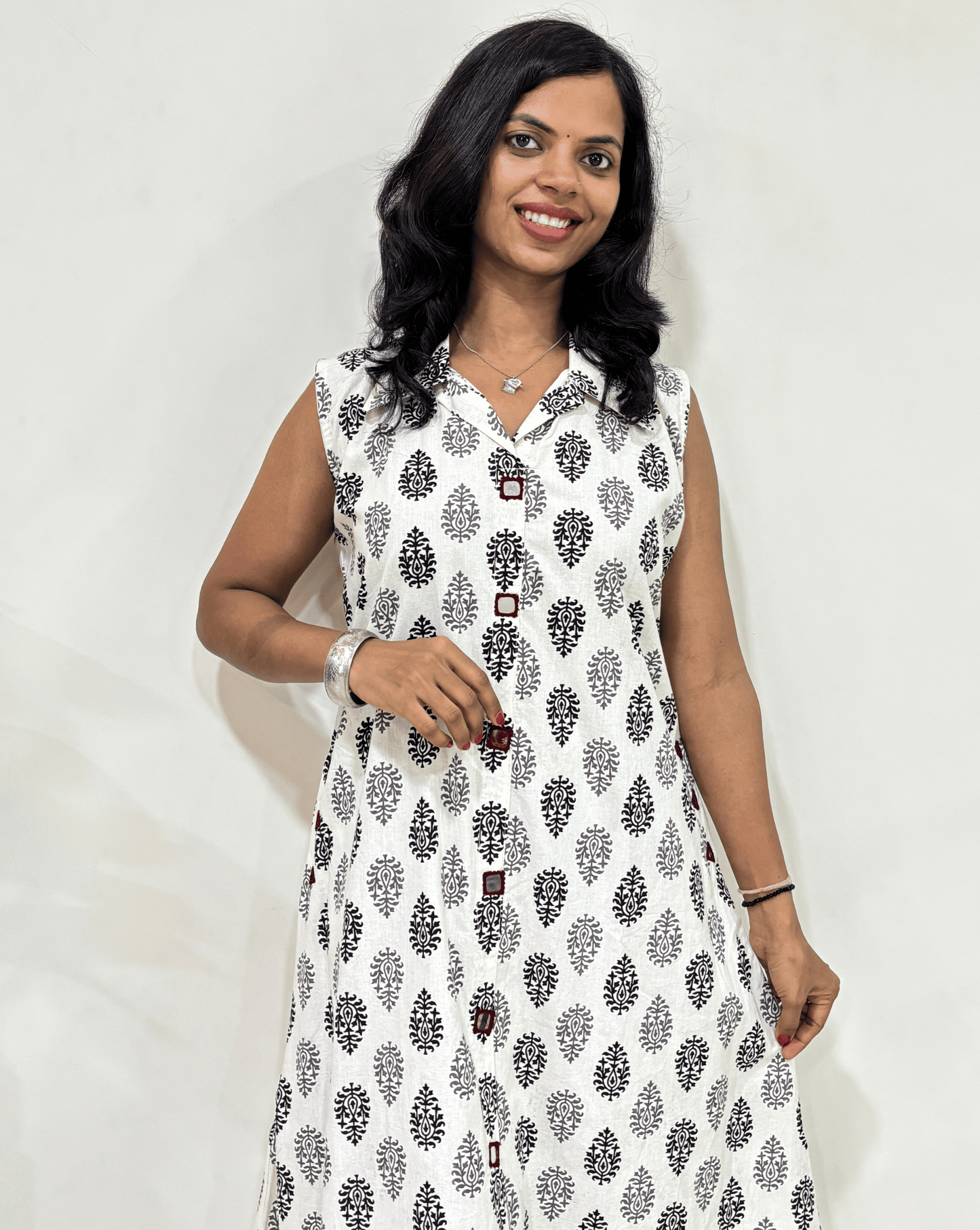 Kiara Ajrakh Sleeveless  One Piece