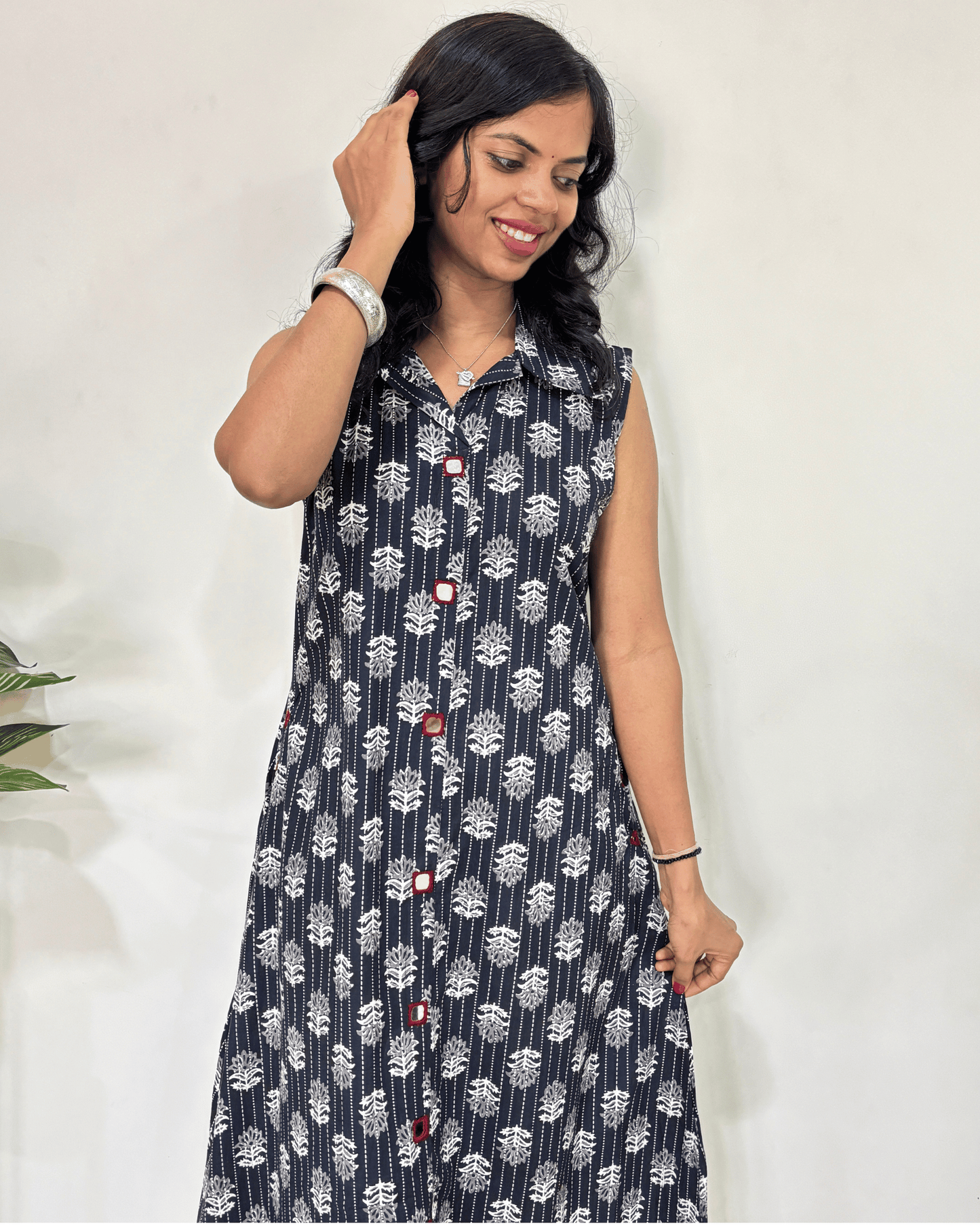 Kiara Ajrakh Sleeveless  One Piece