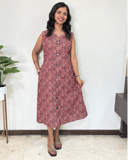 Kiara Ajrakh Sleeveless  One Piece