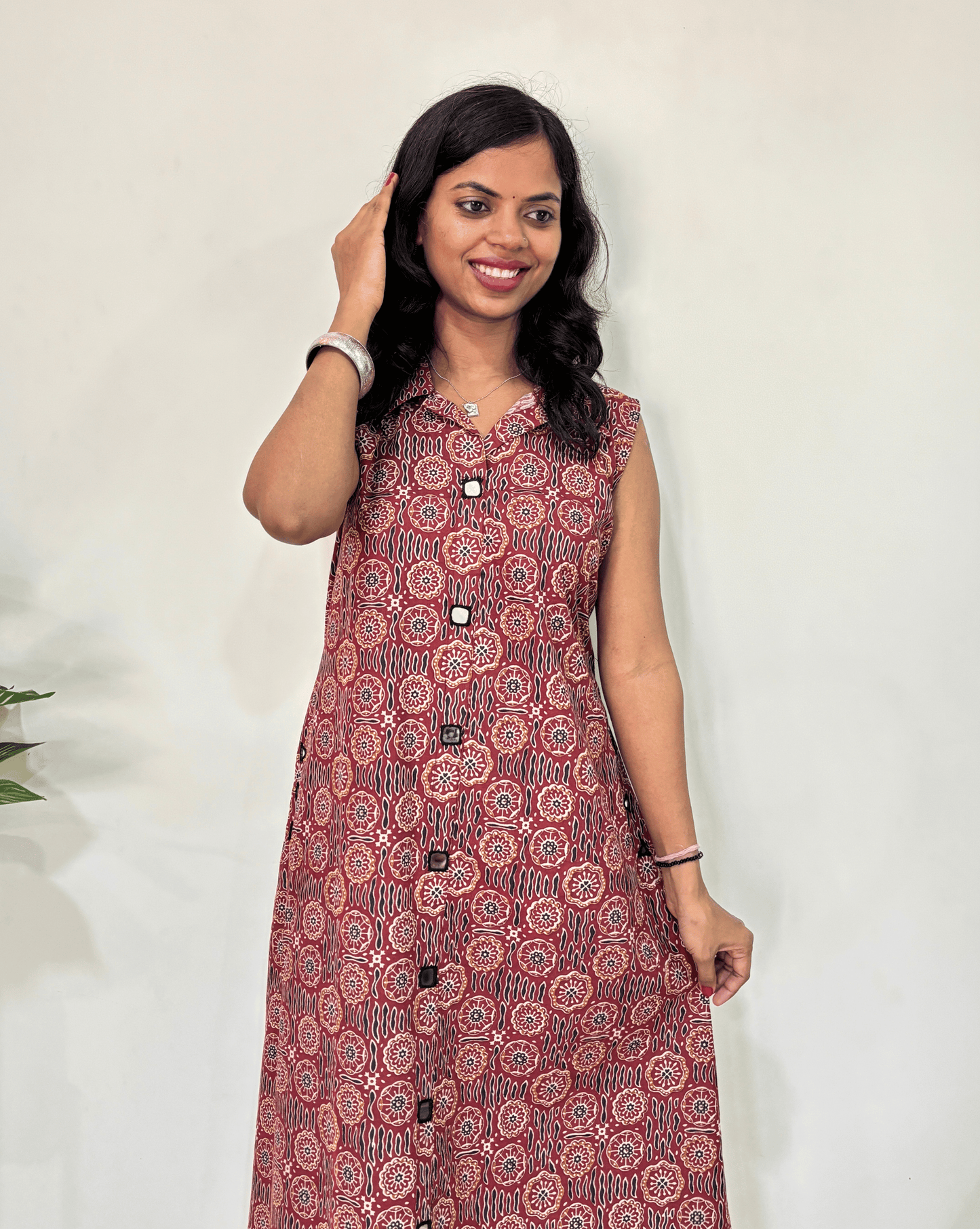 Kiara Ajrakh Sleeveless  One Piece