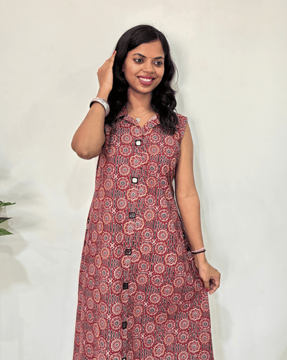 Kiara Ajrakh Sleeveless  One Piece