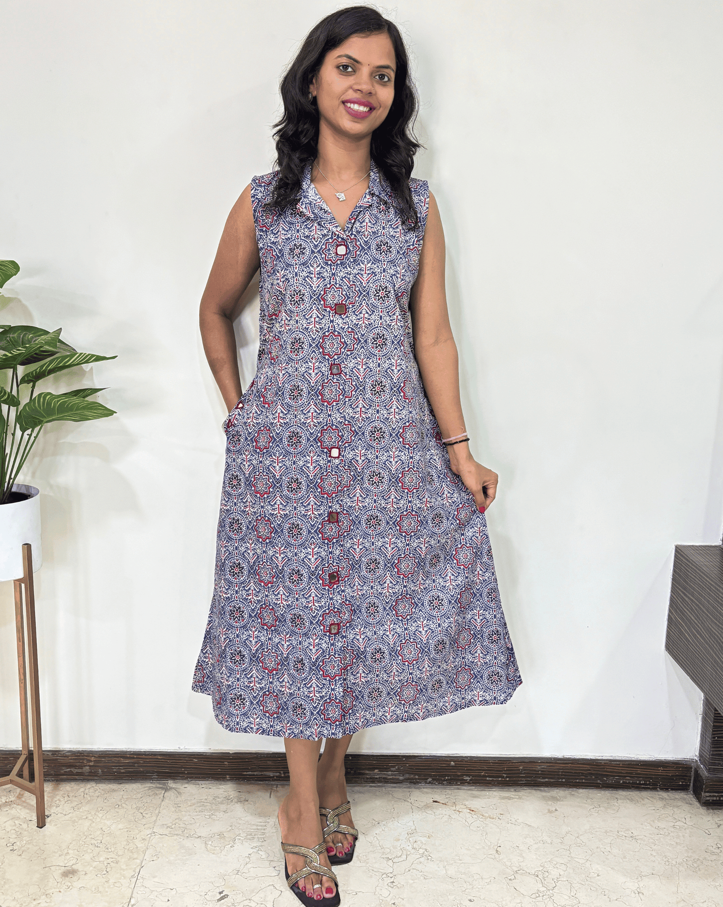 Kiara Ajrakh Sleeveless  One Piece
