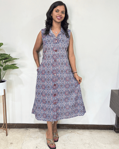 Kiara Ajrakh Sleeveless  One Piece