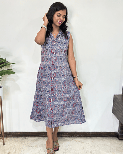 Kiara Ajrakh Sleeveless  One Piece