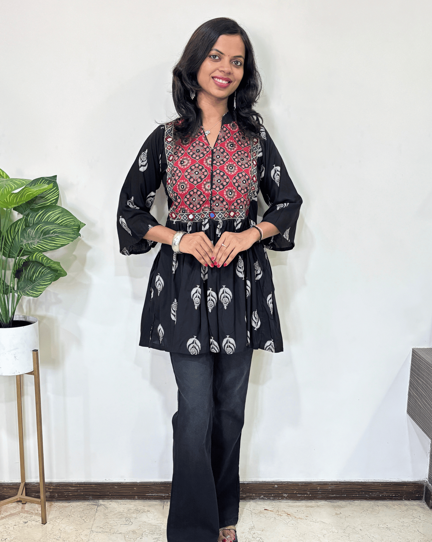 Anu Ajrakh Short Kurti