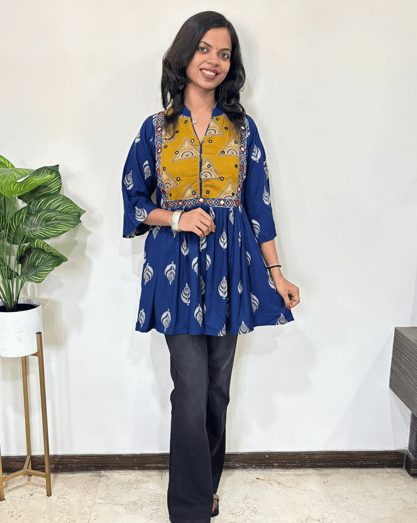 Anu Ajrakh Short Kurti