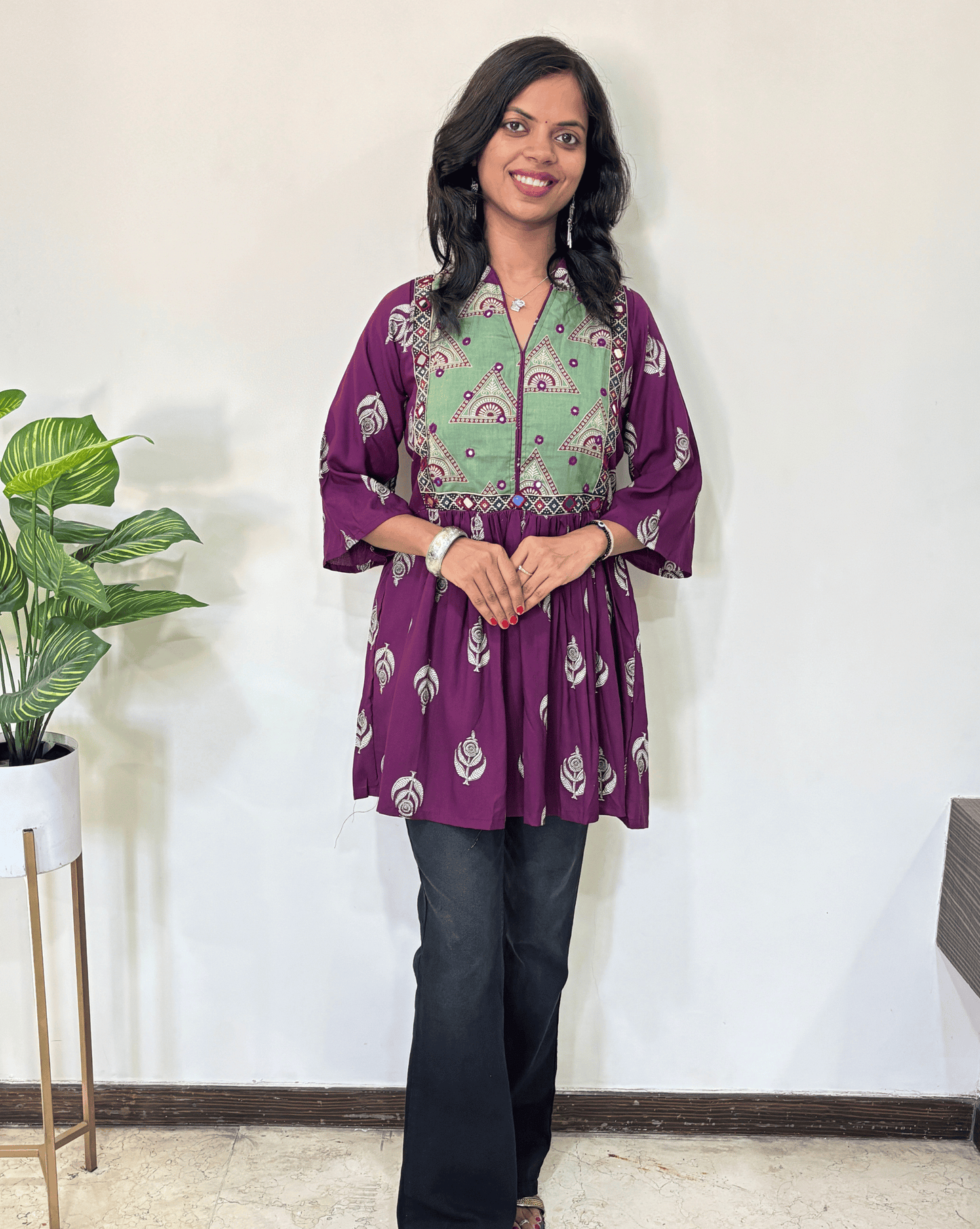 Anu Ajrakh Short Kurti