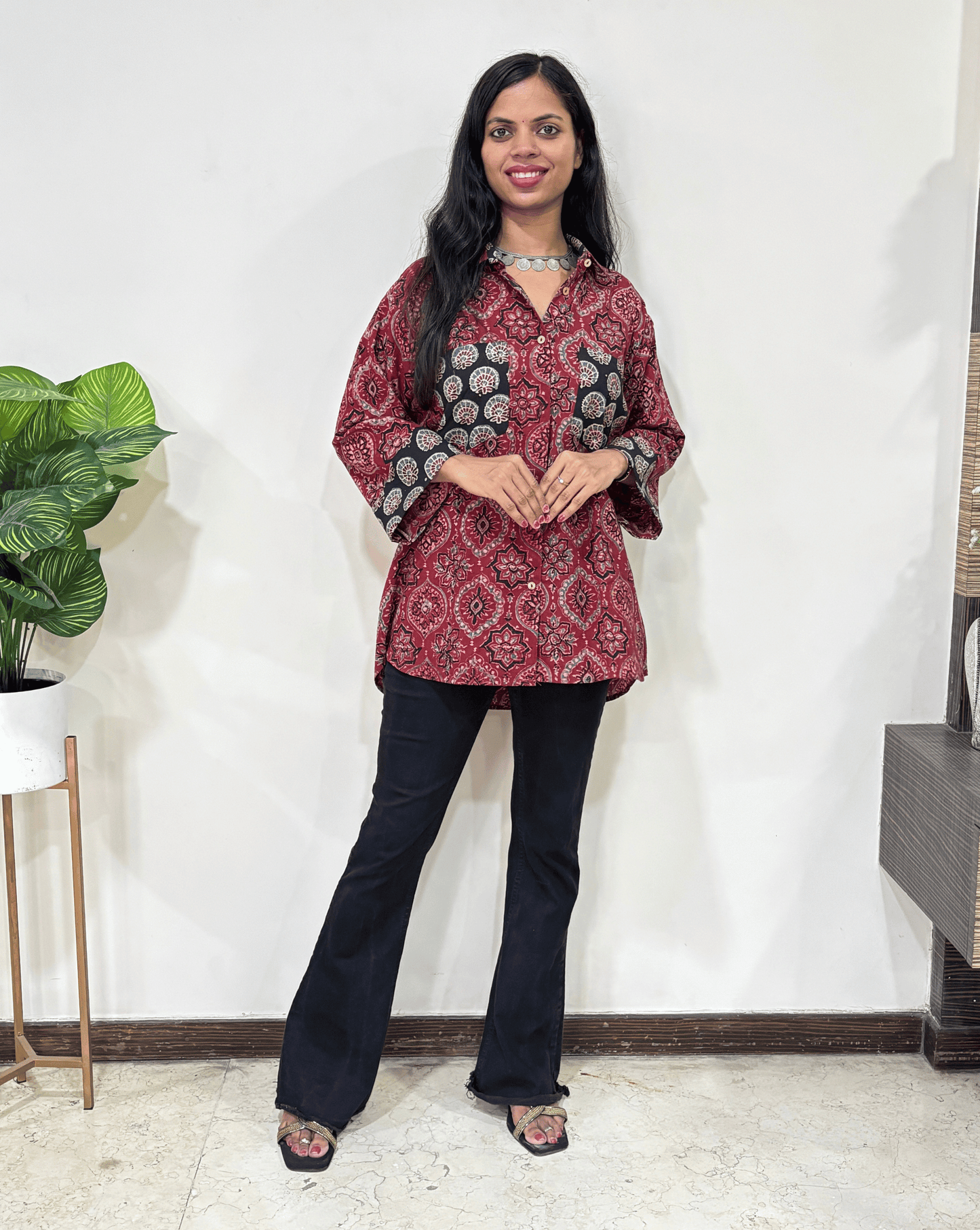 Fanah Handblock Ajrakh Shirt