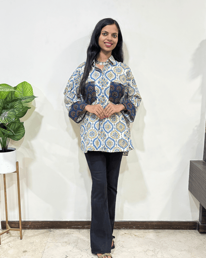 Fanah Handblock Ajrakh Shirt
