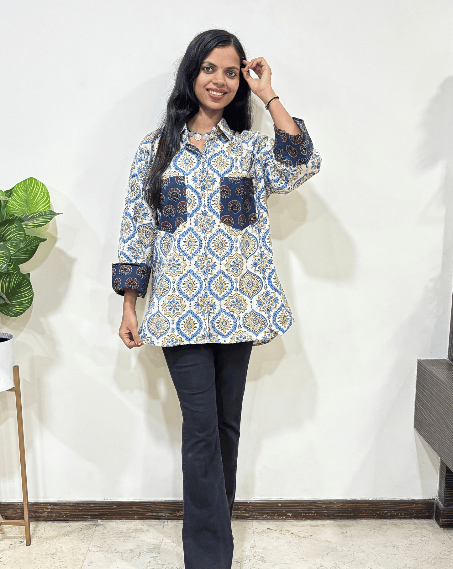 Fanah Handblock Ajrakh Shirt