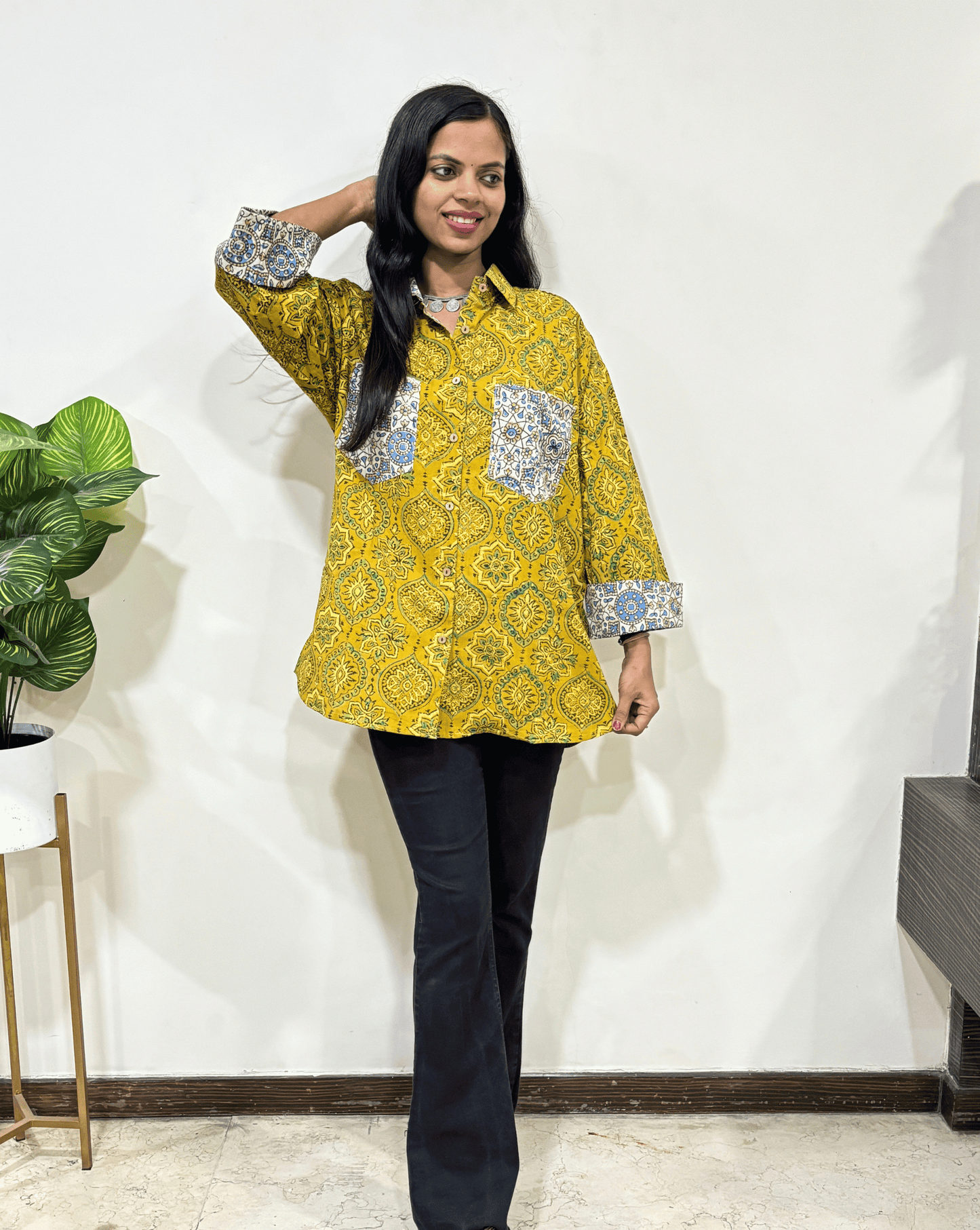 Fanah Handblock Ajrakh Shirt